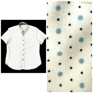 Construct Slim Fit 4 Way Stretch Men's XL Short Sleeve Polka Dot Preppy Casual
